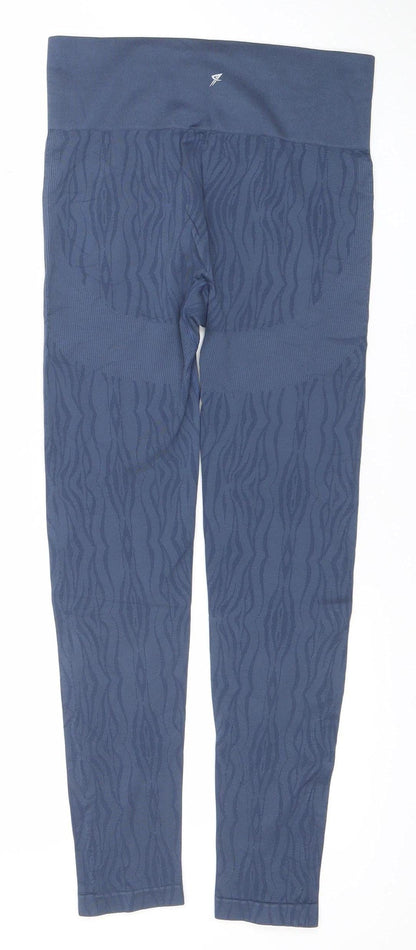 Primark Workout Women Blue Seamless Leggings Size 12/14 Comfortable Stretch Fit