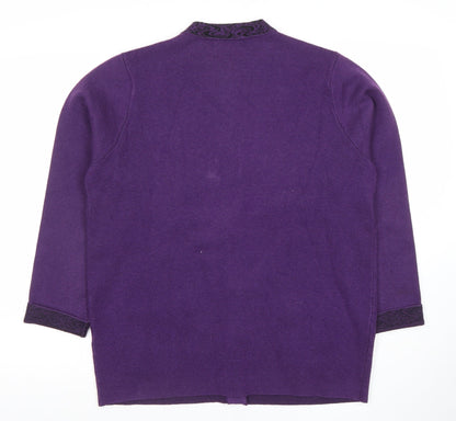 Womens UK Size L Castle of Ireland Purple Cardigan Jumper