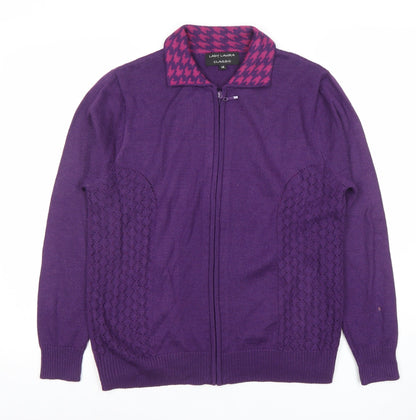 Womens UK Size 14 Lady Laura Purple Full Zip Jumper