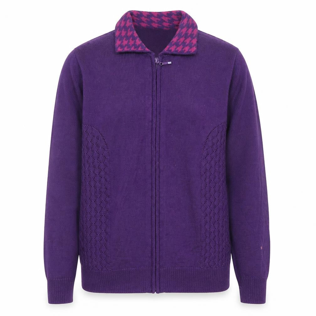 Womens UK Size 14 Lady Laura Purple Full Zip Jumper