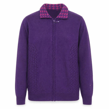Womens UK Size 14 Lady Laura Purple Full Zip Jumper