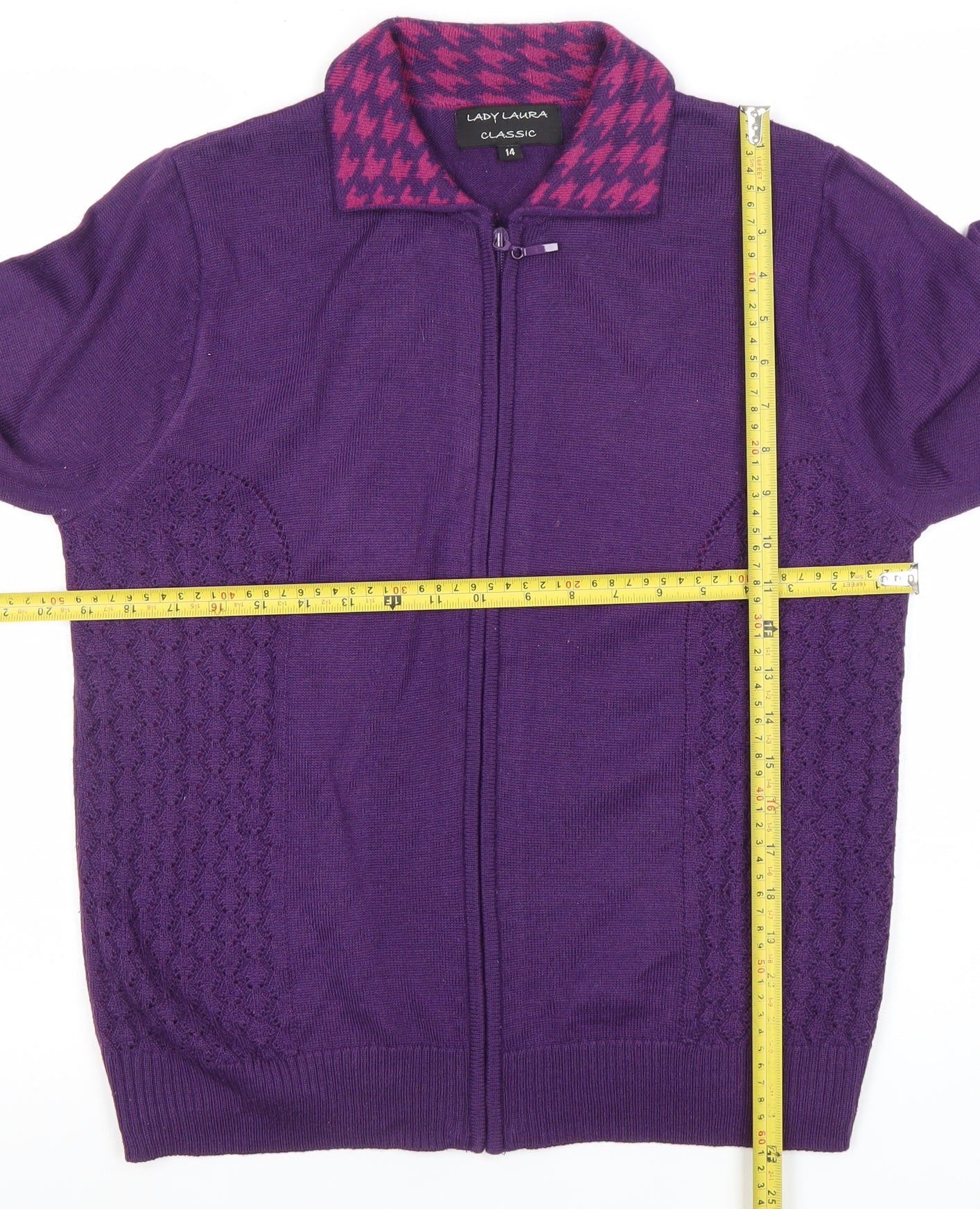 Womens UK Size 14 Lady Laura Purple Full Zip Jumper