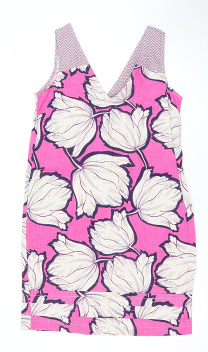 Next Women’s Pink Floral 100% Cotton Shift Dress Size 10