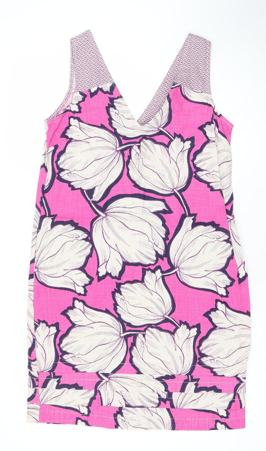 Next Women’s Pink Floral 100% Cotton Shift Dress Size 10