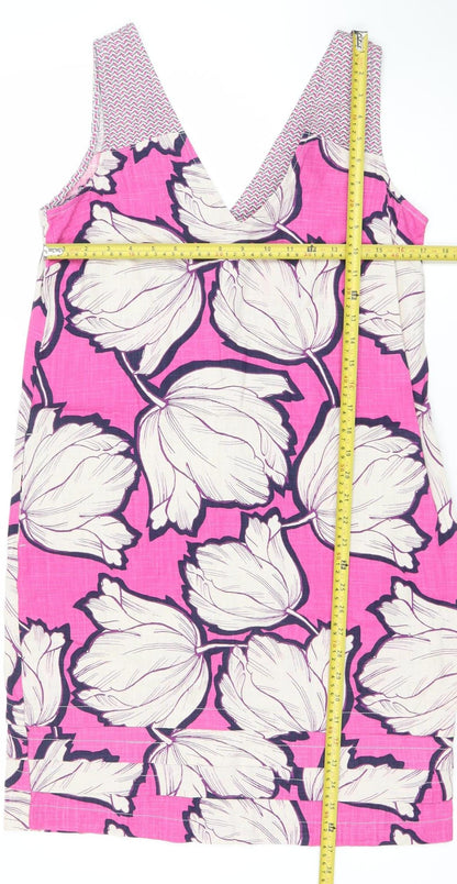 Next Women’s Pink Floral 100% Cotton Shift Dress Size 10