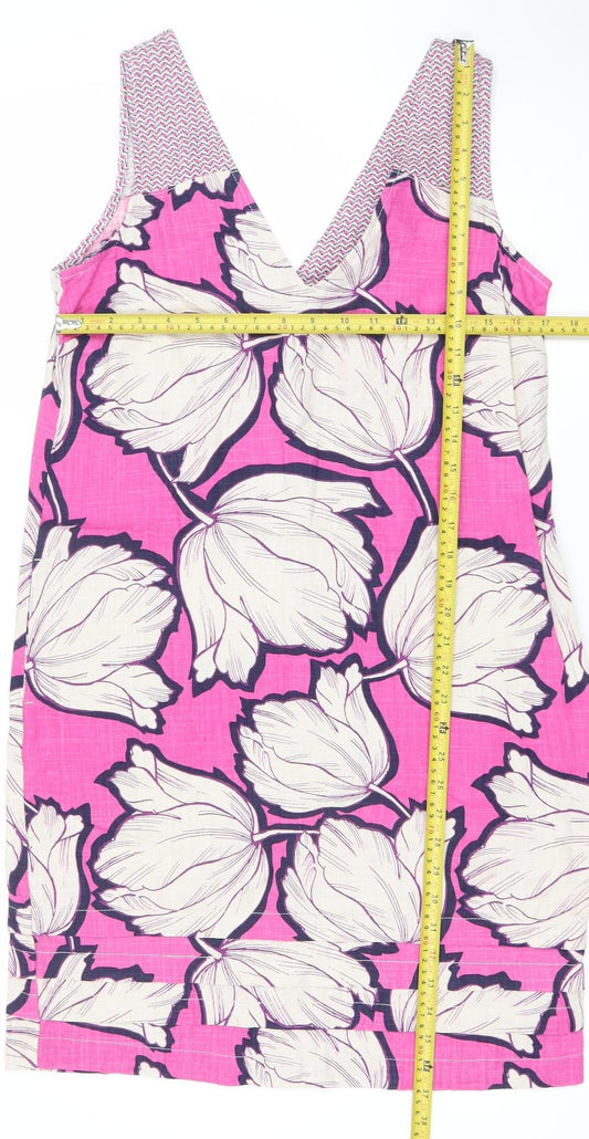 Next Women’s Pink Floral 100% Cotton Shift Dress Size 10