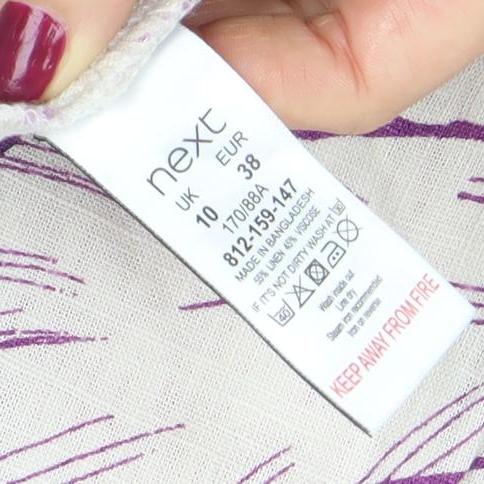 Next Women’s Pink Floral 100% Cotton Shift Dress Size 10