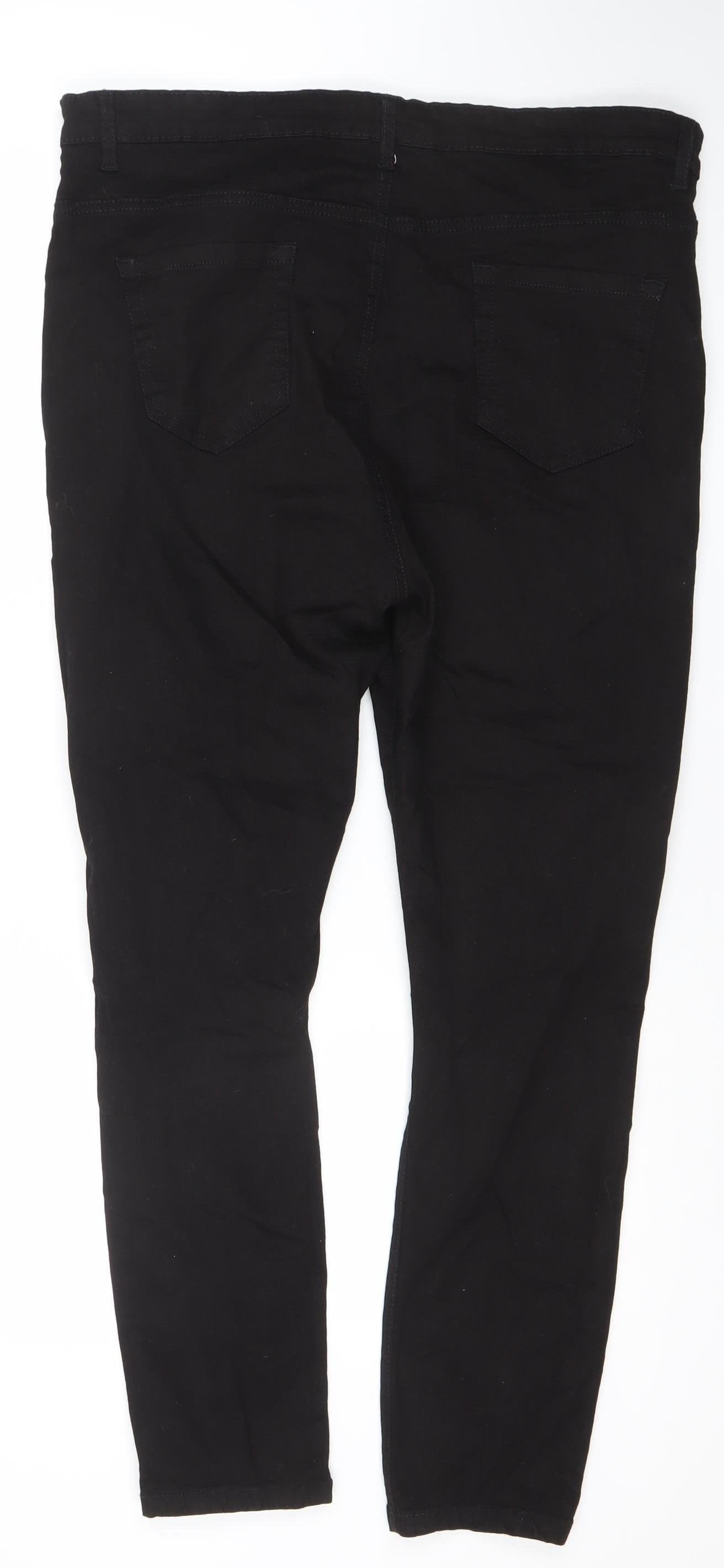 Boohoo Womens Black Distressed Skinny Jeans Size 20