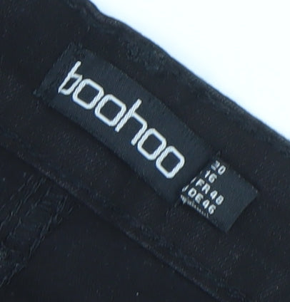 Boohoo Womens Black Distressed Skinny Jeans Size 20