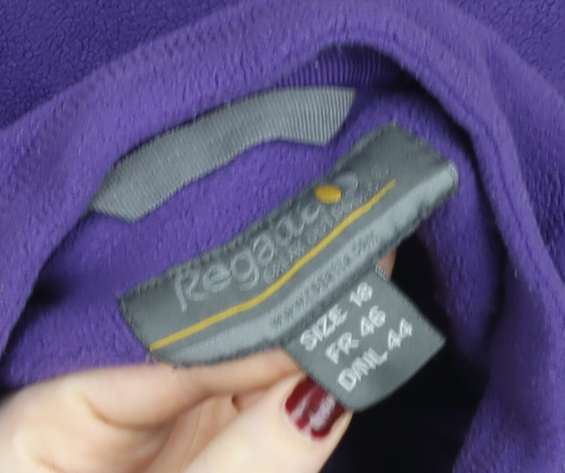 Regatta Women Purple Size 18 1/4 Zip Fleece Sweatshirt