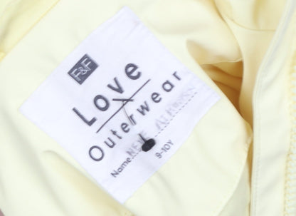 F&F Girls Yellow Waterproof Hooded Rain Coat 9-10 Years