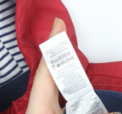 Mini Rebel Unisex Baby Red Hooded Rain Coat Jacket 12-18 Months Water Resistant