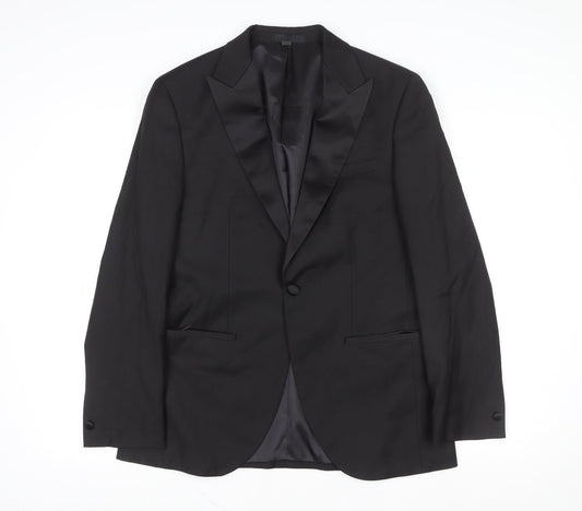 Marks and Spencer Women’s Black Slim Fit Shawl Lapel Tuxedo Jacket Size 12