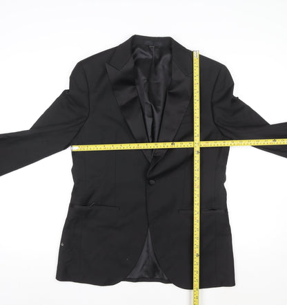 Marks and Spencer Women’s Black Slim Fit Shawl Lapel Tuxedo Jacket Size 12