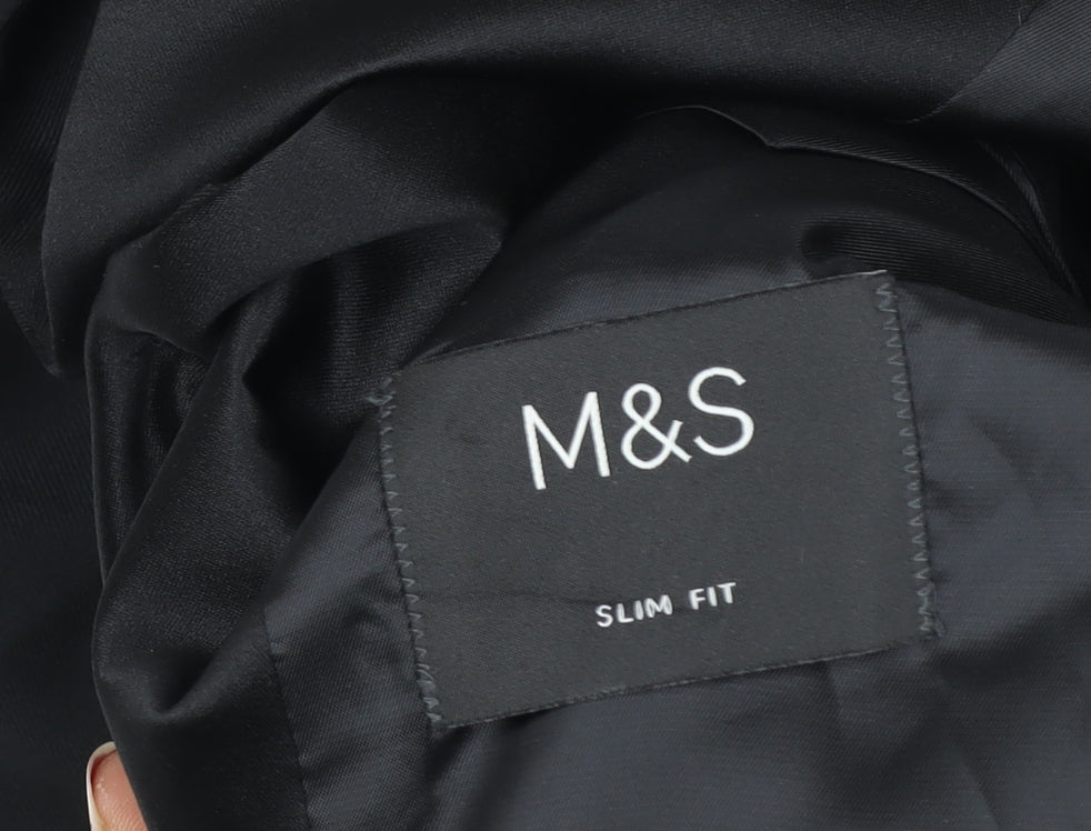 Marks and Spencer Women’s Black Slim Fit Shawl Lapel Tuxedo Jacket Size 12