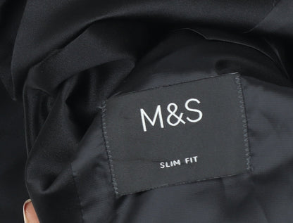 Marks and Spencer Women’s Black Slim Fit Shawl Lapel Tuxedo Jacket Size 12