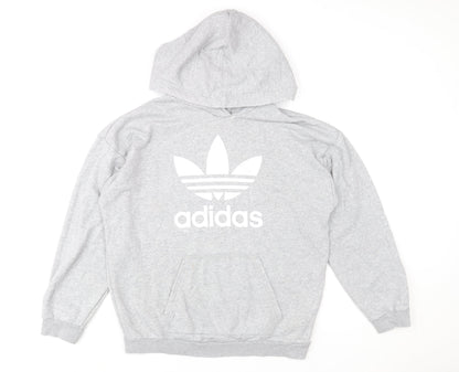 Womens UK Size 12 adidas Grey Pullover Hoodie
