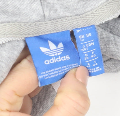 Womens UK Size 12 adidas Grey Pullover Hoodie