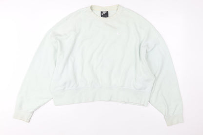 Nike Women's Beige Pullover Sweatshirt Small Logo Crew Neck