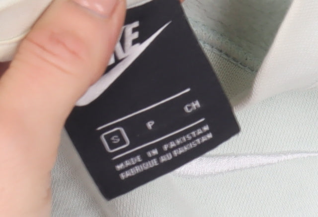 Nike Women's Beige Pullover Sweatshirt Small Logo Crew Neck