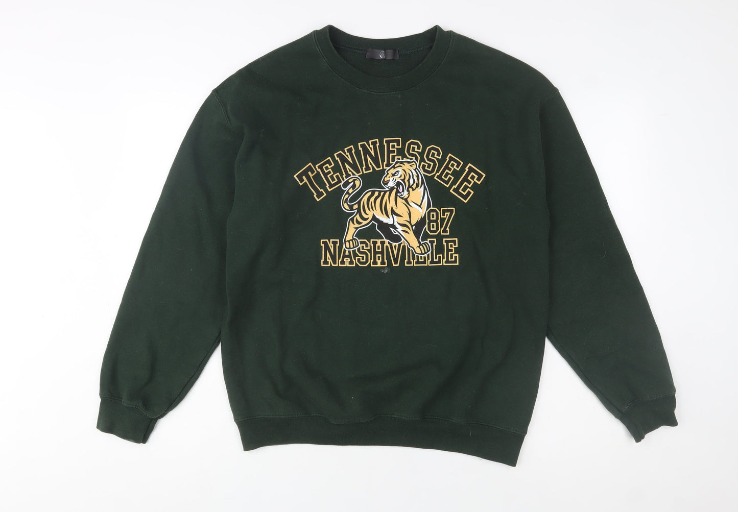 Mens UK Size M Missguided Green Pullover Sweatshirt