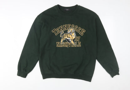 Mens UK Size M Missguided Green Pullover Sweatshirt