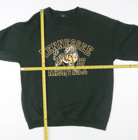 Mens UK Size M Missguided Green Pullover Sweatshirt