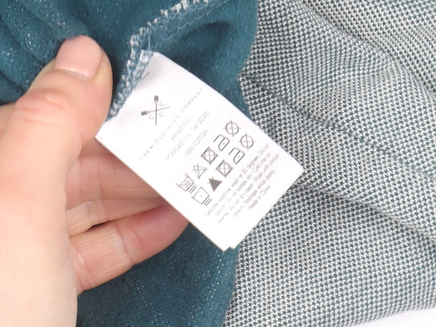 Crew Clothing Company Mens Grey L Half Zip Jumper High Neck Cotton Blend