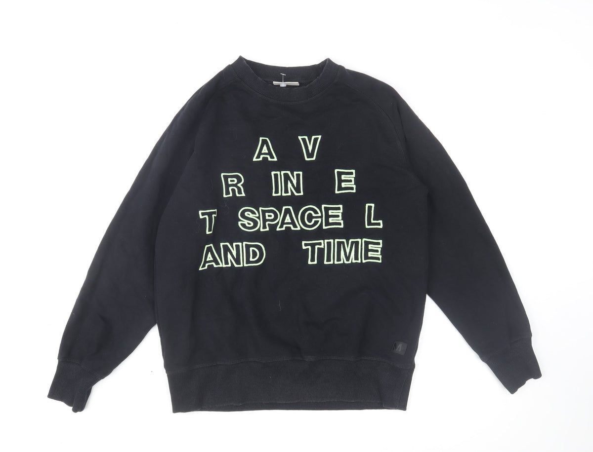 Molo Boys Black Space Time Graphic Pullover Sweatshirt 14 Years