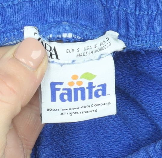 ZARA x Fanta Blue Jogger Trousers Men’s S Cotton Blend Elastic Waist