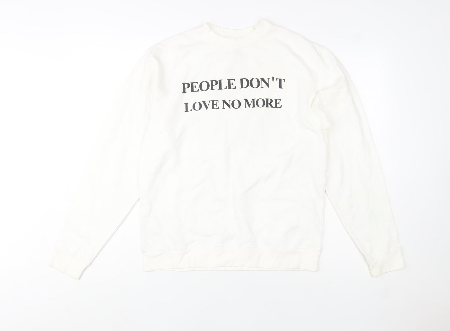 Womens UK Size S Independent Trading Company White Pullover Sweatshirt