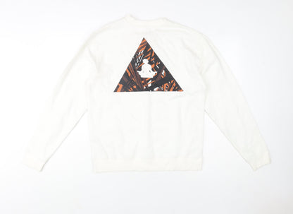 Womens UK Size S Independent Trading Company White Pullover Sweatshirt