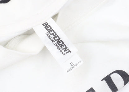 Womens UK Size S Independent Trading Company White Pullover Sweatshirt
