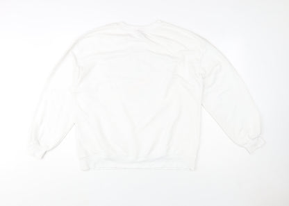 Mens UK Size M H&M White Pullover Sweatshirt