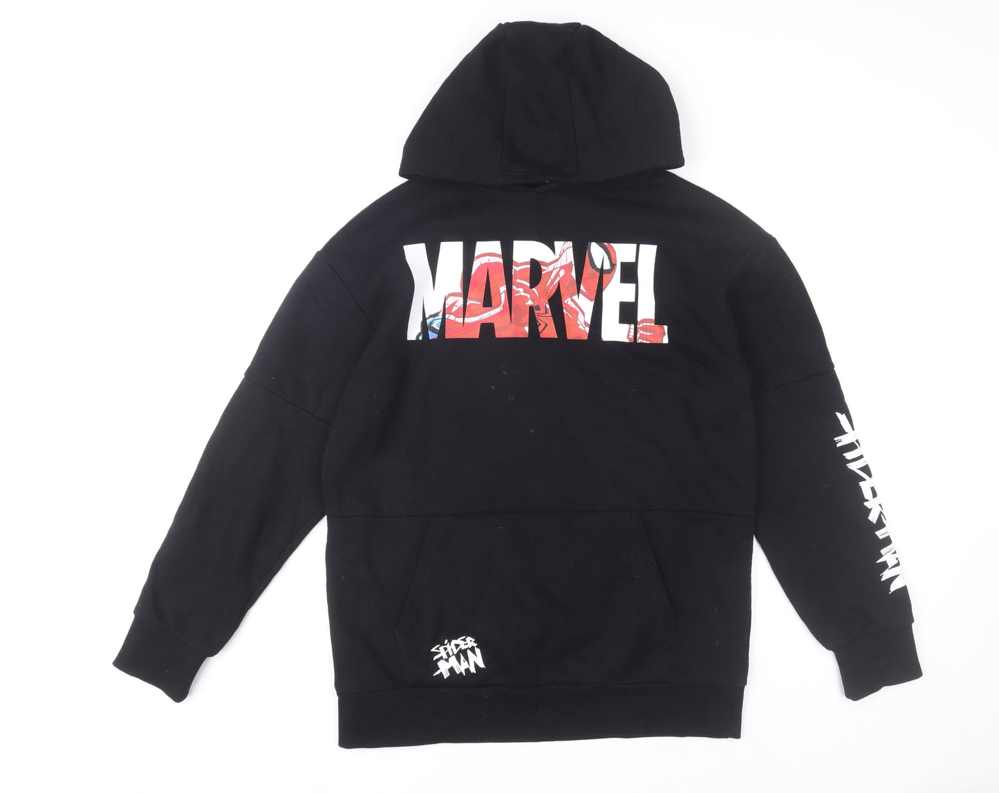 Boys UK Size 14-15 Years Marvel Black Pullover Hoodie