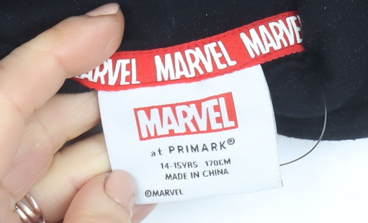 Boys UK Size 14-15 Years Marvel Black Pullover Hoodie