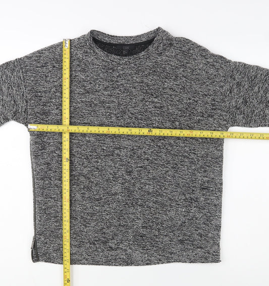 COS Women Grey Cotton Blend Crew Neck Knit Jumper Size 8