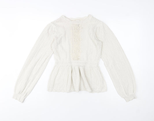 Womens UK Size 8 River Island Ivory Pullover Jumper
