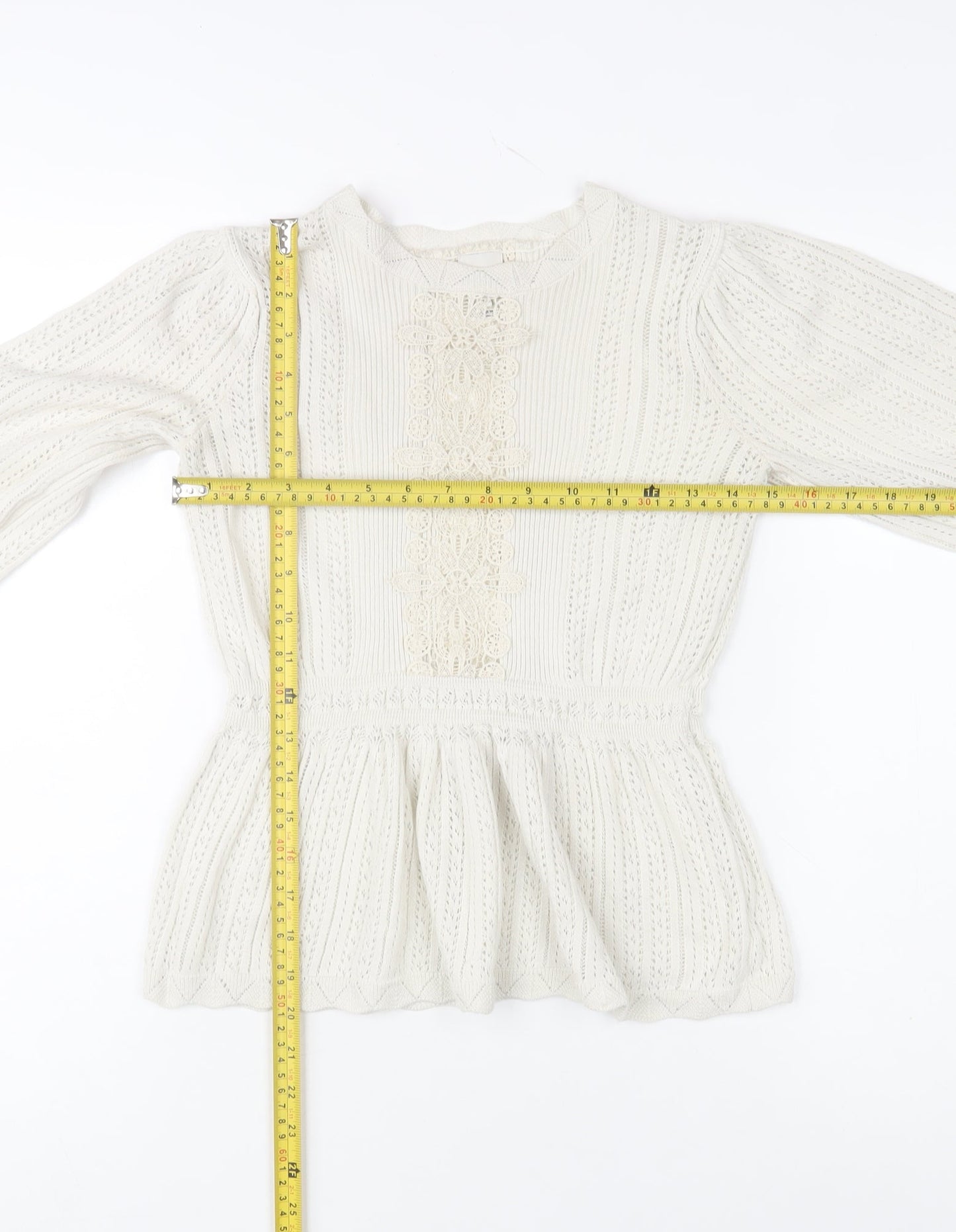 Womens UK Size 8 River Island Ivory Pullover Jumper