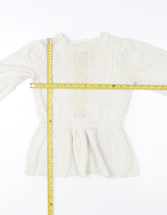 Womens UK Size 8 River Island Ivory Pullover Jumper