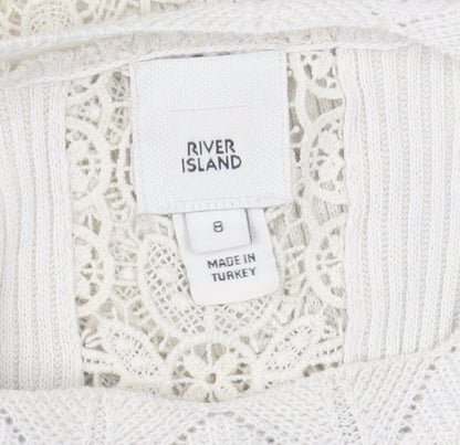 Womens UK Size 8 River Island Ivory Pullover Jumper