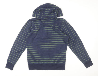 Ted Baker Men's Blue Striped Hoodie Jacket Size L Track Style Full Zip