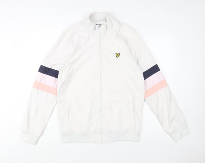 Lyle & Scott Men's White Bomber Jacket M Classic Sports Style
