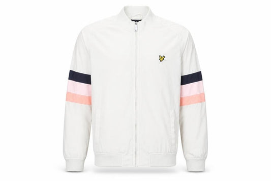 Lyle & Scott Men's White Bomber Jacket M Classic Sports Style