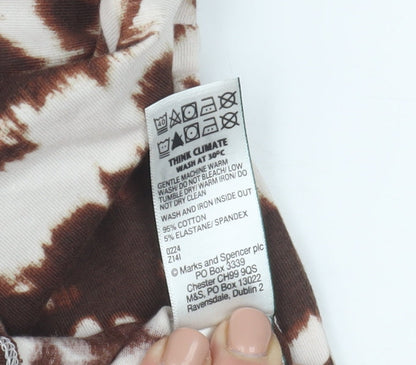 Womens UK Size 10 Marks and Spencer Brown Basic T-Shirt
