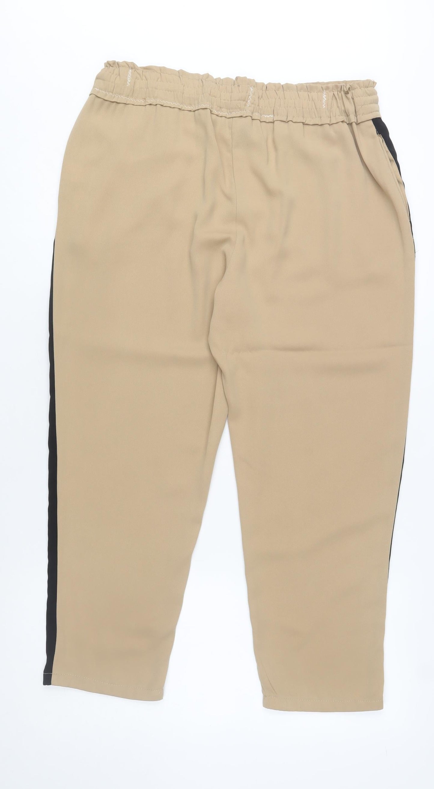 New Look Womens Beige Jogger Trousers Size 12 Elastic Waist Casual