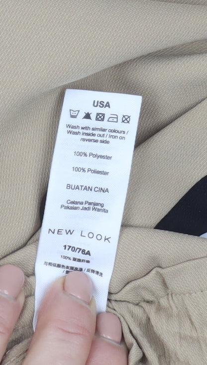 New Look Womens Beige Jogger Trousers Size 12 Elastic Waist Casual