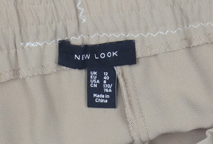 New Look Womens Beige Jogger Trousers Size 12 Elastic Waist Casual