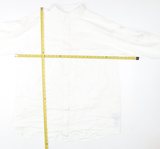 ASOS DESIGN Women's White Long Sleeve Button-Up Cotton Shirt UK 14