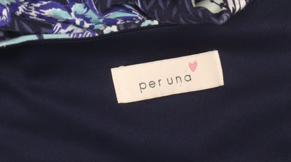 Marks and Spencer Per Una Blue Floral Midi Fit & Flare Dress Women UK14